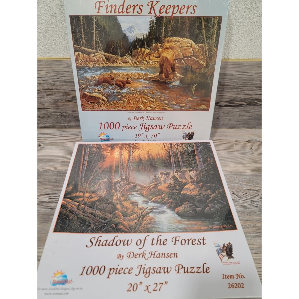NEW puzzles set 2 1000 pieces each Finders keepers, shadow of the forest